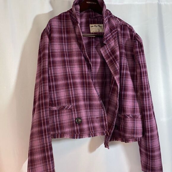 We The Free Plaid Jacket Purple - Picture 1 of 9